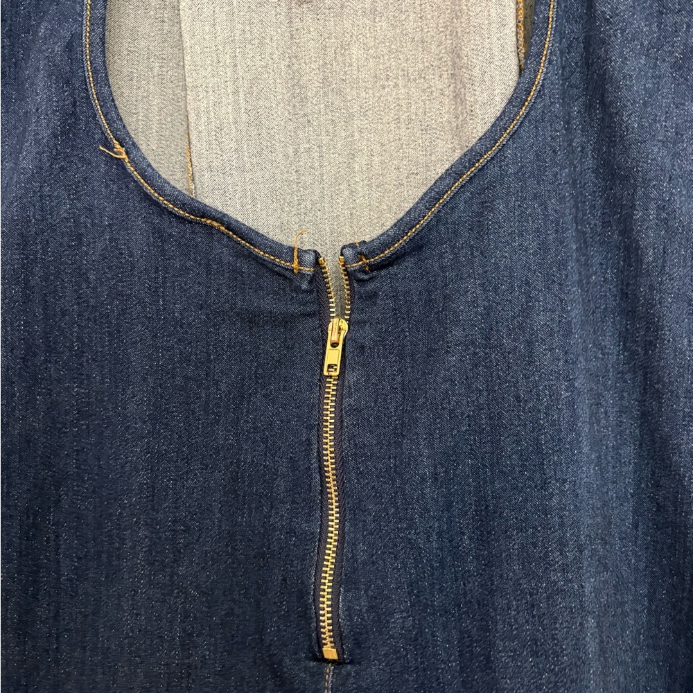Denim Open-Back Mini Dress - Picture 6 of 7
